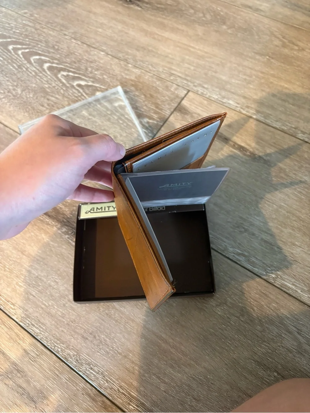 Amity Tan Leather Indexer Billfold Wallet for Men
